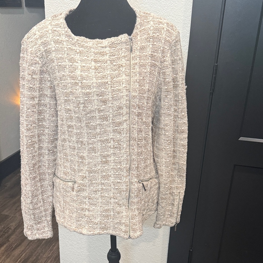 NWT Chico’s Cream Tweed Jacket Size 3/XL
